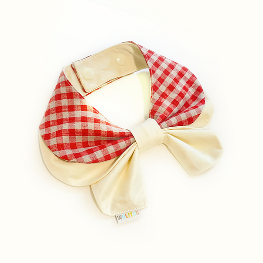 PetAstory Gingham BowWow Drool Bandana