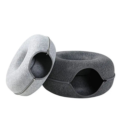 Cozy Donut Cat Tunnel Bed