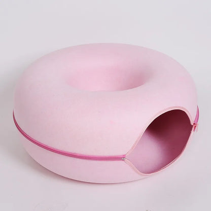 Cozy Donut Cat Tunnel Bed