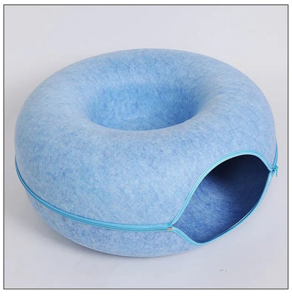 Cozy Donut Cat Tunnel Bed